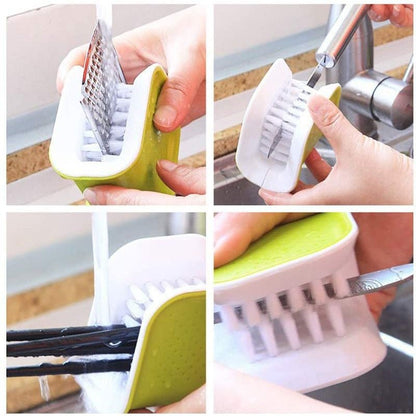 Royallure Dual-Sided Knife and Cutlery Cleaning Brush