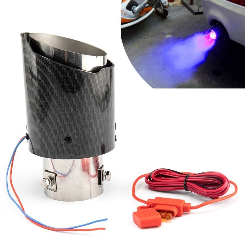 Royallure Universal LED Carbon Fiber Exhaust Muffler Tip