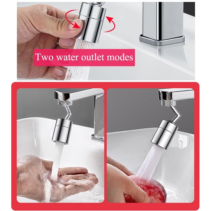 Royallure 720° Universal Anti-Splash Faucet Filter with Dual Rotary Knobs and Four-Layer Purification