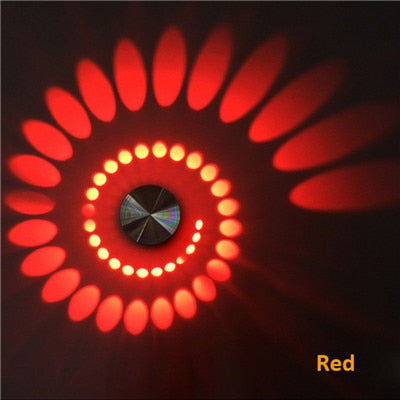 Luxora Spiral Light – Modern LED Wall & Ceiling Light with 7 Color Options - Red