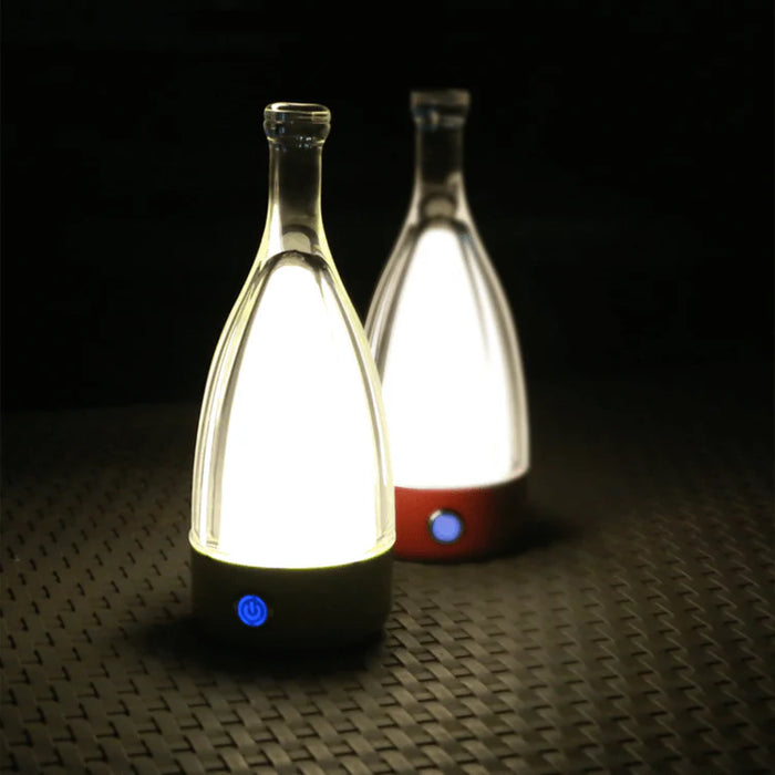 Royelux Wine Bottle Shape Decorative Night Light - USB Rechargeable, 3-Color Dimming - White