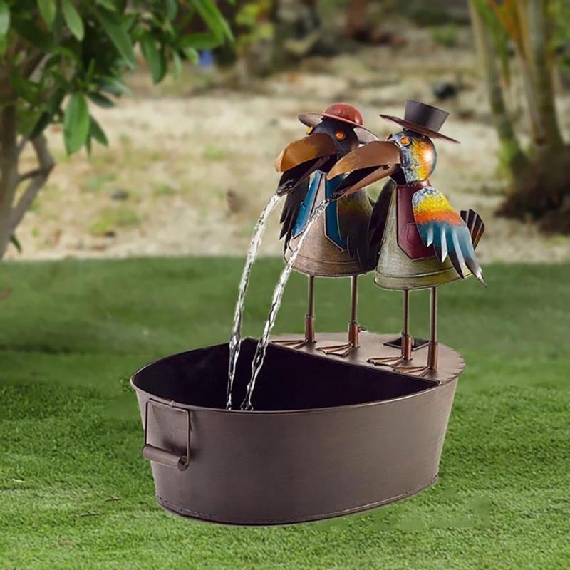 Royallure Whimsical Bird Water Fountain Decor for Tranquil Gardens and Patios