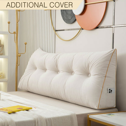 Royaleva Luxury Chic Wedge Pillow Cover - Extra Removable Covers for Versatile Style - White / Small - 100x50x20cm