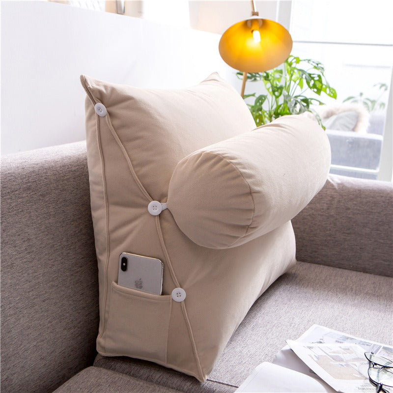 Royaleva Luxury Adjustable Backrest Pillow - Ergonomic Support for Ultimate Comfort - Cream