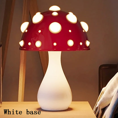 Royaleva Vintage Mushroom Table Lamp - Whimsical Decorative LED Light with Touch & Button Control, Multi-Color Options