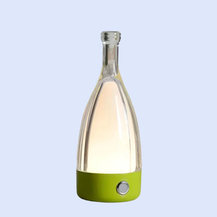 Royelux Wine Bottle Shape Decorative Night Light - USB Rechargeable, 3-Color Dimming - Green