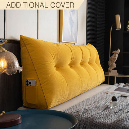 Royaleva Luxury Velvet Pillow Cover - Extra Cover for Velour Wedge Pillow - Yellow / Small - 100x50x20cm