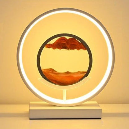 Enchanting Horizon Sand Art LED Lamp - Ambient Tabletop Light for Home Decor - Black / Desert Orange